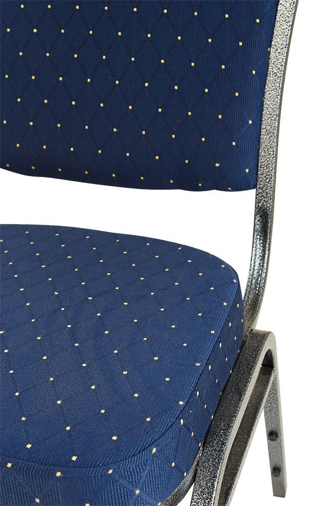 gastronomie-konferenzstuhl-rom-eco-_3 Dekor: Hammerschlag Anthrazit/Bezug: Blau mit Punkten