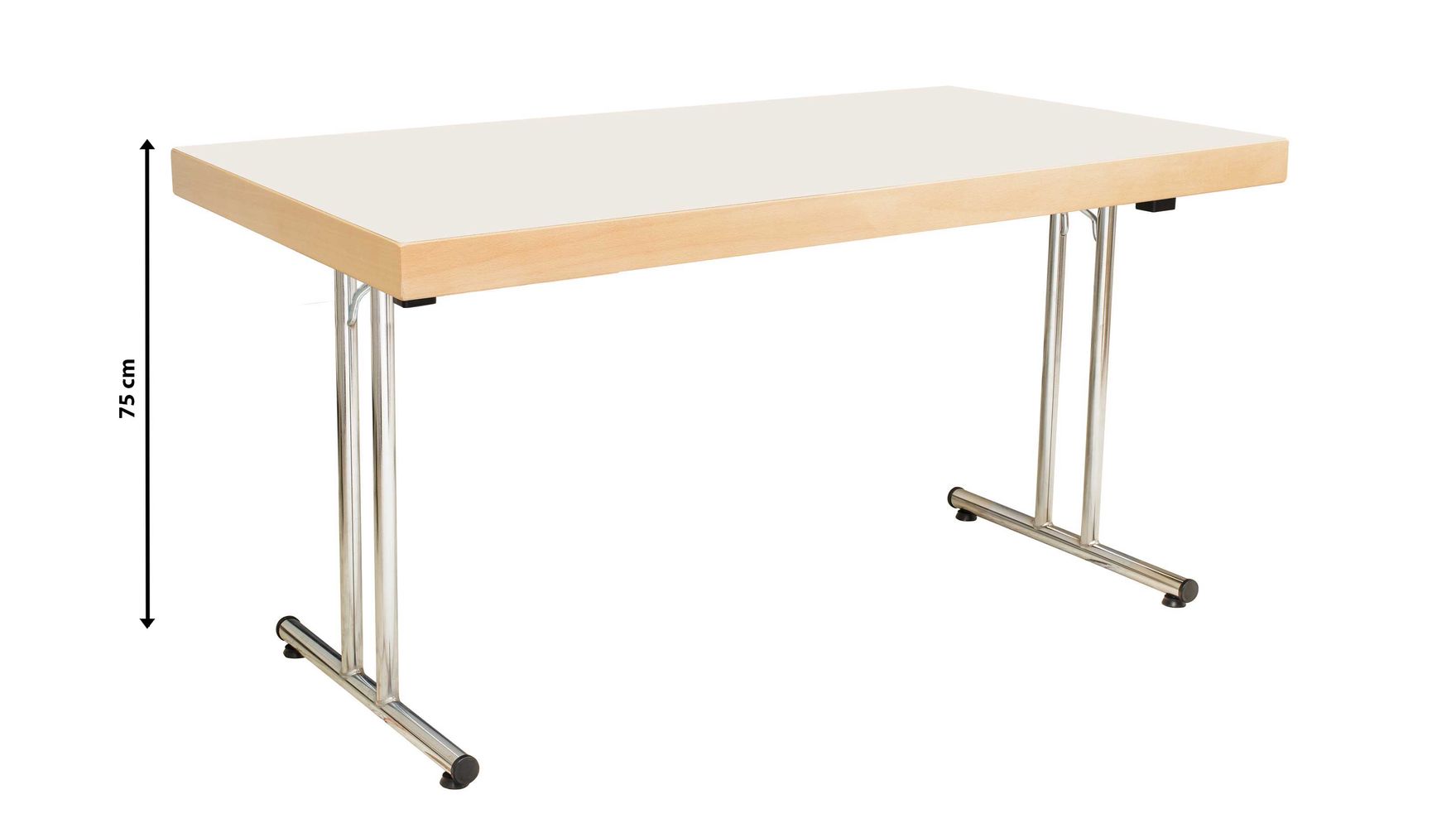 Clap-S-67_Chrom_vorne_neu-weissMass Konferenztisch Capri-S-67