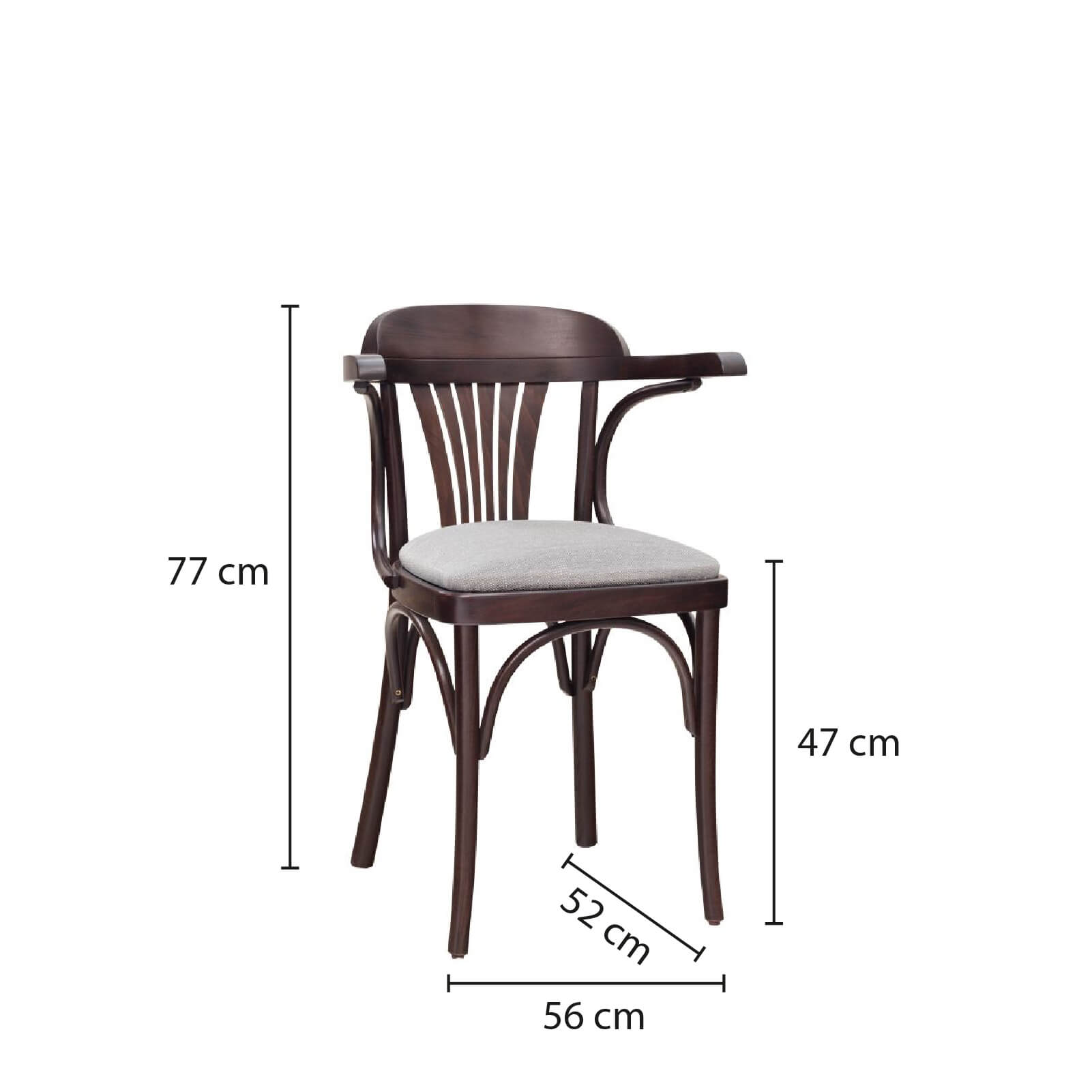 Bistro-110-P_Masse Bistrostuhl B-110-P