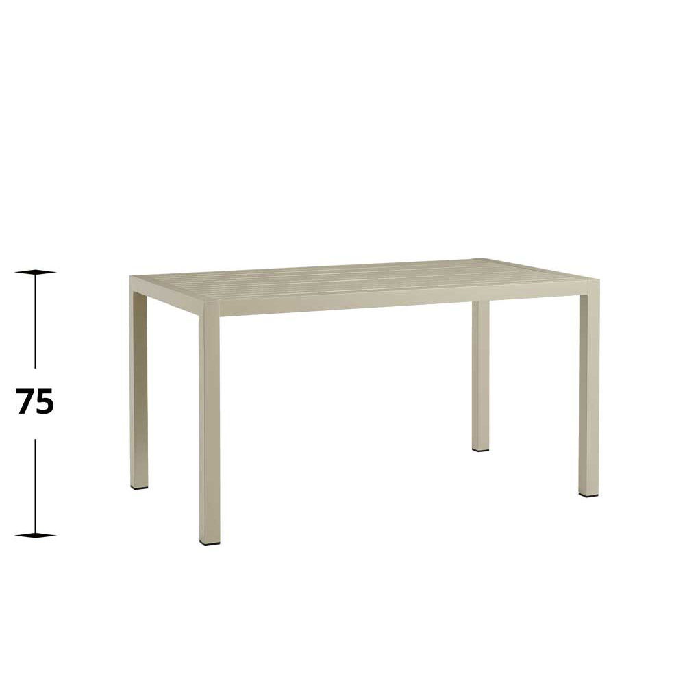 Metalltisch Conrada 140x80 Greige